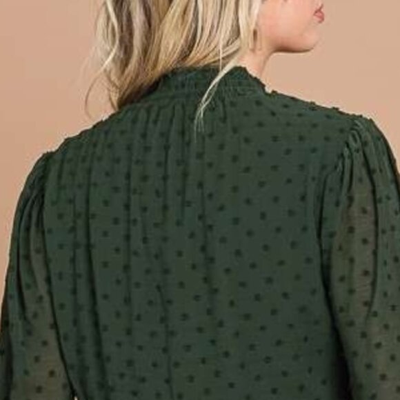 Culture Code Swiss Dot Smock Neck Mini Dress with Pockets - Picture 7 of 8